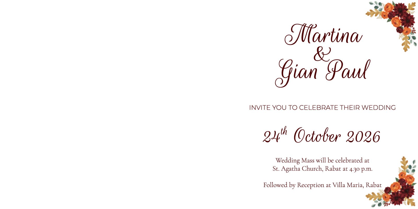 Wedding Details
